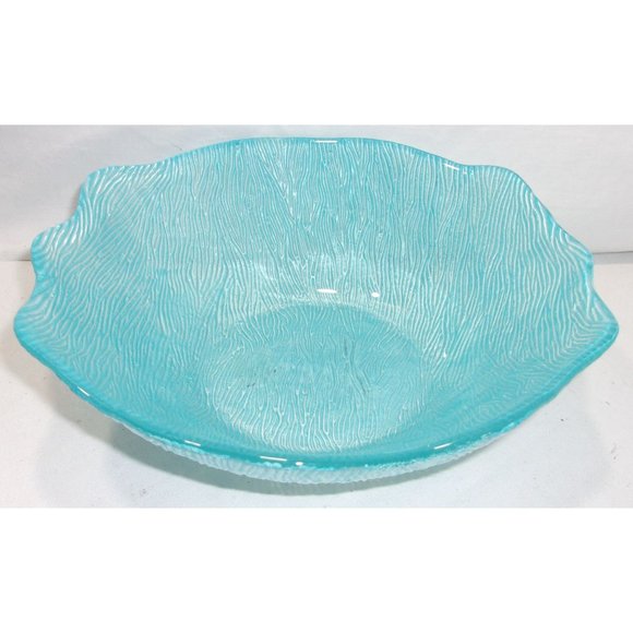 Beautiful Turquoise Catch All Decorative Glass Bowl 8" - Picture 2 of 9